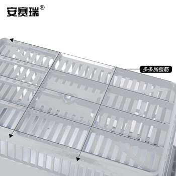 安赛瑞 手提超市购物篮 大号便利店卖场手提篮购物筐 收纳篮啤酒蓝 手提篮买菜筐 内径43×30×25cm 灰色 28450