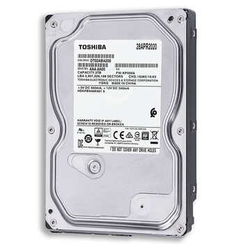 东芝（TOSHIBA）2TB 5400转 128M SATA接口 台式机硬盘 3.5英寸机械硬盘(DT02ABA200)