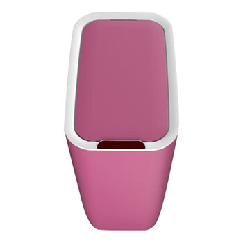 兰诗（LAUTEE）LK1014 垃圾桶智能感应踢踢式窄卫生间带盖防臭异味纸篓夹缝卫生桶 10L深灰色条形 电池款