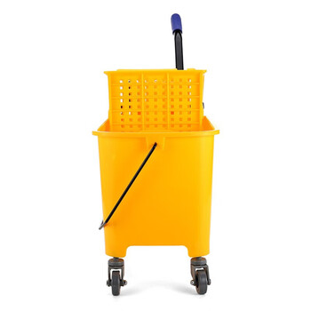 斯图手动下压式榨水车拖把桶保洁清洁车拧水桶挤水桶拖地桶墩布压水车 20L榨水车