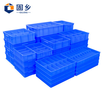 固乡收纳盒 分格盒 仓储库房货架分类盒 元器盒4格6格8格10格塑料筐分隔式零件盒 工具箱 高6格360X250X140MM