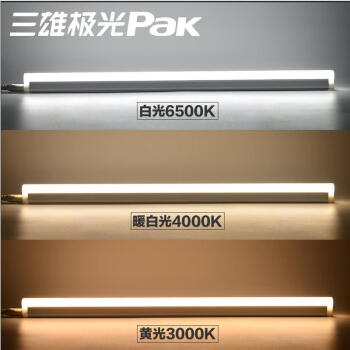 三雄极光pak LEDT5支架 丽致 8W 6500K C长600mm 乳白罩 PAK410181