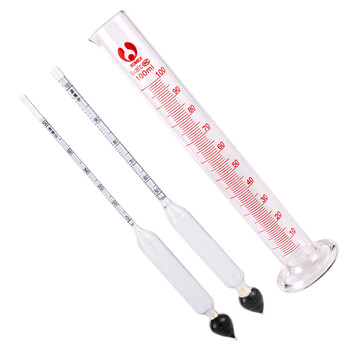 匡建仪表（CONJANT）精密酒精计JJ-18型两支酒精计套装可测0-100°含100ml玻璃量筒