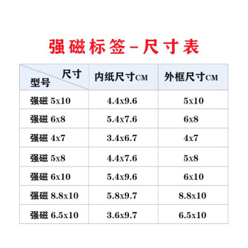 浩航森创 强磁标签仓库货架物资标牌仓位卡货位卡标识牌物料卡磁性材料卡4*7cm【50个装】蓝色