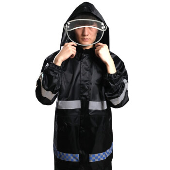通达雨 反光雨衣 交通路政救援工作服套装 防水外套 双帽檐 TDY-803黑色 165/M