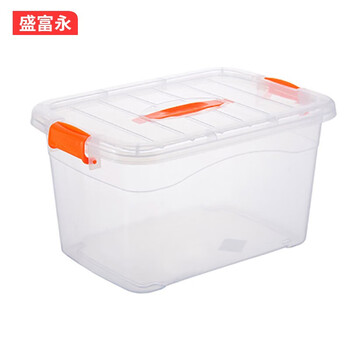 盛富永 收纳箱 塑料 透明大号加厚衣服储物箱子手提玩具整理箱衣物收纳盒  中号15L：36*25*20cm3个装