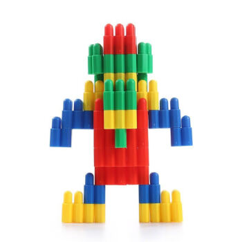 36岁幼儿儿童小男孩子拼装塑料拼插火箭大号头积木玩具袋装大号头40粒