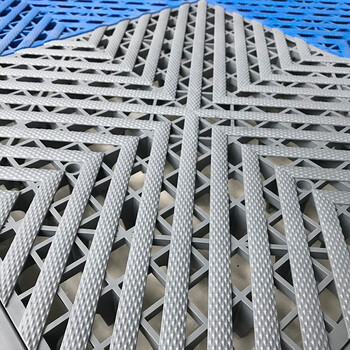 爱柯布洛 疏水格栅加固网格塑料拼接地垫pvc地漏排水垫钻石纹40×40cm×3片灰色定制