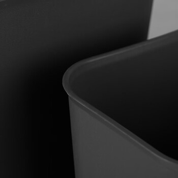 庄太太【方形14L黑色】商用酒店无盖塑料双层垃圾桶