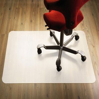 爱柯部落 书桌转椅地垫 办公室地毯地板保护垫防刮防滑垫120cmx90cm书桌电脑椅保护垫磨砂白色定制款110256
