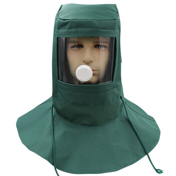 者也（ZYE）喷砂帽抛光打磨防粉尘头罩喷漆用面罩 工业打磨防护披肩帽一套