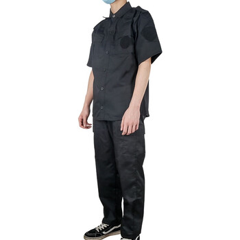 大杨577短袖保安套装(含可拆卸标志) 夏季工作服服175码(170-175)黑色