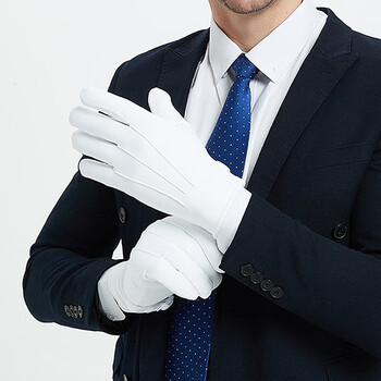 者也（ZYE）执勤阅兵加绒厚手套 三筋点胶防滑棉手套 黑色 L码 