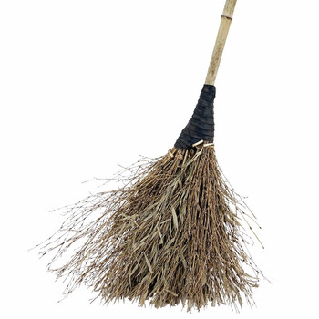 兰诗（LAUTEE）DM-212 竹扫把 环卫物业清洁扫把笤帚 竹柄中号黑皮1.7斤款1个