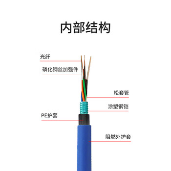 千天（Qantop）QT-MGXTSV-4B1 矿用中心管式阻燃防爆蓝护套光缆 100米