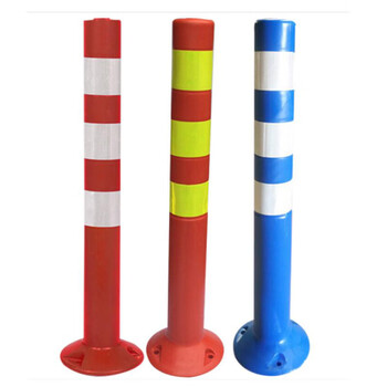 海斯迪克 gnjz-1495 PE警示柱 75cm交通警示柱 反光立柱防撞柱道口柱标隔离墩 红黄
