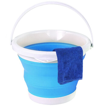 兰诗（LAUTEE）WY4008 折叠桶便携储物伸缩桶洗车水桶美术洗笔桶 5L圆蓝色