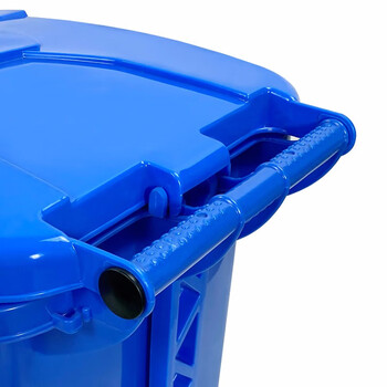 兰诗（LAUTEE）XD-60 户外脚踏分类垃圾桶 酒店环卫果皮箱 新国标60升蓝色-可回收物