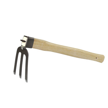 兰诗（LAUTEE）WY4080 木柄小锄头园艺工具除草耙子 普通锄耙双用