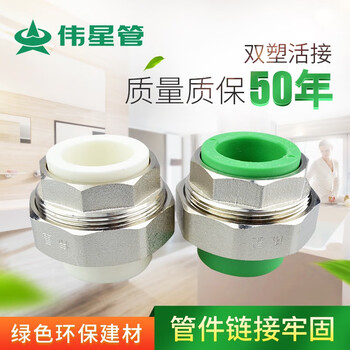伟星 PPR 管材 管件40 配件 PPR水管配件水暖管件活接 【白色双塑活接DN40  1个】