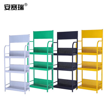 安赛瑞 轻型小货架（三层）机油配件展示架 超市便利店置物架展销架 润滑油金属货架 绿色 28385