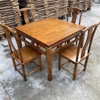 实木四方桌八仙桌新中式经济型面馆小吃商用家用正方形餐桌椅组合款式
