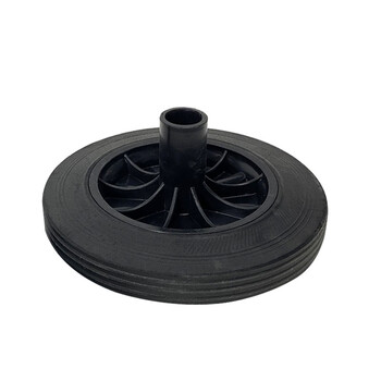 益美得 户外环卫垃圾桶配件轮子橡胶轮铁轴 240L配套轮子一对+铁轴一根