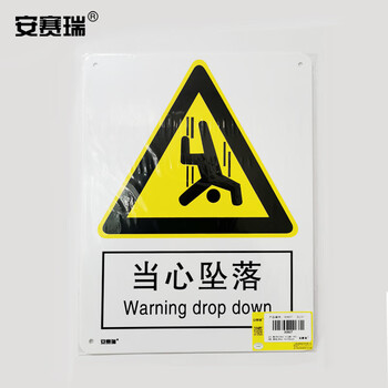 安赛瑞 国标安全标识牌（当心坠落）安全标志牌 ABS塑料板 250×315mm 30807