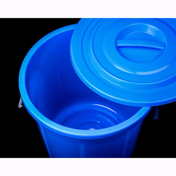 展源设备大垃圾桶圆桶大号商用塑料圆形收纳桶大容量水桶酒店工业垃圾桶【蓝色200L有盖圆桶*1个】