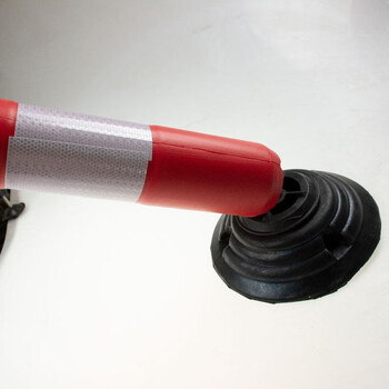 鸣固 警示柱 道路钢管警示柱 道口路桩弹力柱 反光立柱防撞柱护栏 50CM不倒翁立柱