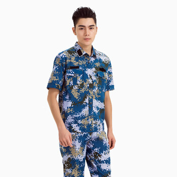 劳保佳 军训服 作训服 保安执勤服 短袖工作服 户外劳保服 工装 套装 夏季军训服 短袖作训服 蓝色 160