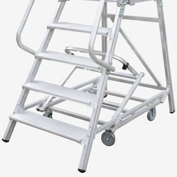 亚迈狮 铝合金仓库登高车 超市理货梯 平台登高梯 7步梯  可移动 FP系列 