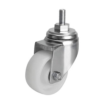 安赛瑞 丝杆万向脚轮 3英寸中型尼龙轮 家具工业轮 承重150KG脚轮 滑轮滚轮 易得力企业可定制 16217