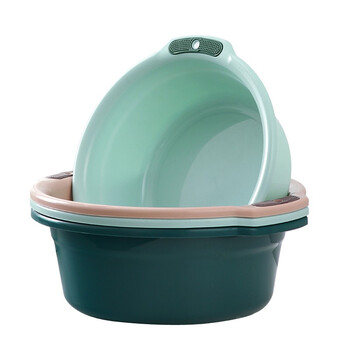 兰诗（LAUTEE）FH-1028 塑料洗脸盆加厚大小号挂孔清洗盆 混色挂孔款3件套