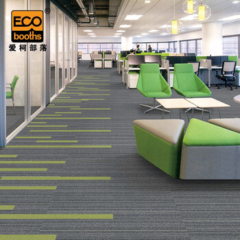 爱柯部落 方块毯办公室拼接地毯 会议客厅满铺防滑地垫装隔音地毯25cm×100cm（4片）黑色110093
