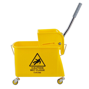 益美得 商用酒店大号单桶榨水车拖把墩布下压式挤水桶清洁车保洁桶 单桶20L