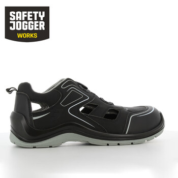 鞍琸宜 SAFETY JOGGER FLOW S1P SANDAL TLS 防砸防穿刺旋钮扣安全鞋灰色 35码