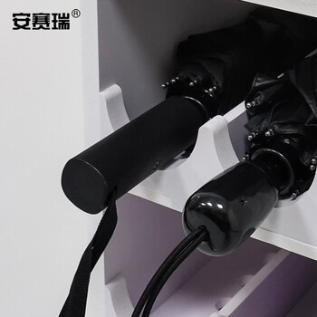 安赛瑞 雨伞收纳架 酒店大堂商用雨伞桶 单桶+5层4孔 雨伞门口放置筒 放20~30把伞 白色700591