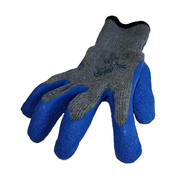 路宁 L215两股灰纱兰乳胶皱纹手套 12副