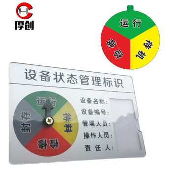 厚创 矩形亚克力机器标识牌设备状态运行指示牌 工厂分区管理标示卡转盘 C款3区15cm*10cm