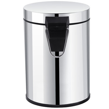 兰诗（LAUTEE）D012 不锈钢脚踏垃圾桶 办公室用带盖垃圾桶 5L