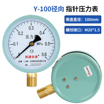 匡建仪表（CONJANT）Y-100压力表直径100mm M20*1.5螺纹径向安装0-0.6mpa