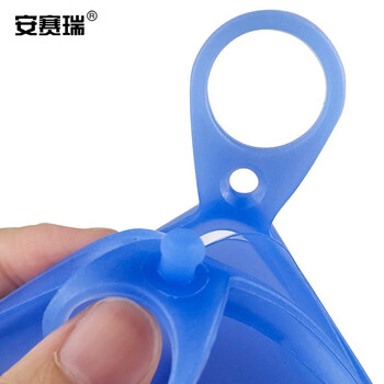 安赛瑞 硅胶口罩收纳盒 口罩暂存夹便携防尘收纳袋一次性使用口罩胶套硅胶小袋暂存袋 蓝色 601236