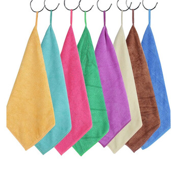 益美得 DA1080 清洁方巾挂钩超细纤维毛巾清洁手帕 天蓝色30*30cm10条装