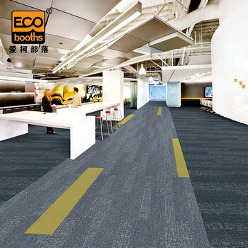 爱柯部落 方块毯办公室拼接地毯 会议客厅满铺防滑地垫装隔音地毯25cm×100cm（4片）绿色 110099