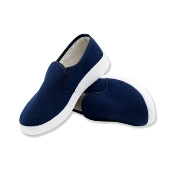 者也（ZYE）防静电棉鞋 冬季加绒工作鞋中电子厂男女实验室无尘鞋洁净防尘鞋巾棉鞋 加绒藏青色【PVC底】38码