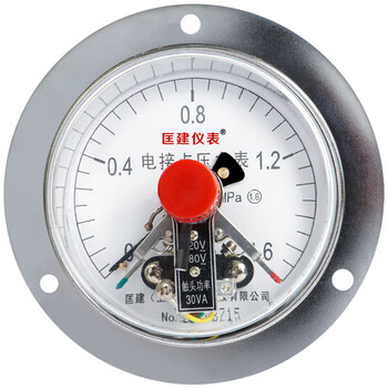 匡建仪表（CONJANT）YXC-100ZT电接点压力表 轴向带边 水压油压气压压力表 表盘直径100mm0-1.6MPa