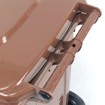 冰禹 加厚50L户外大垃圾桶大号 户外环卫酒店厨房垃圾分类加厚大容量塑料室外物业 咖啡色 湿垃圾 BY-626