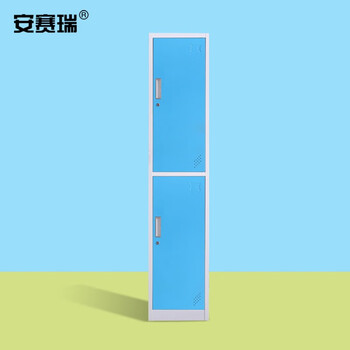 安赛瑞 储物柜 存储柜 带锁储存柜 1800×380×420mm 二门 蓝色 700297