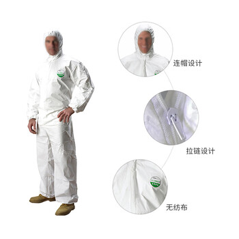 雷克兰 AMN428ETS 非民用非灭菌型一次性防护服连体胶条型防护服 白色 M码 1件装